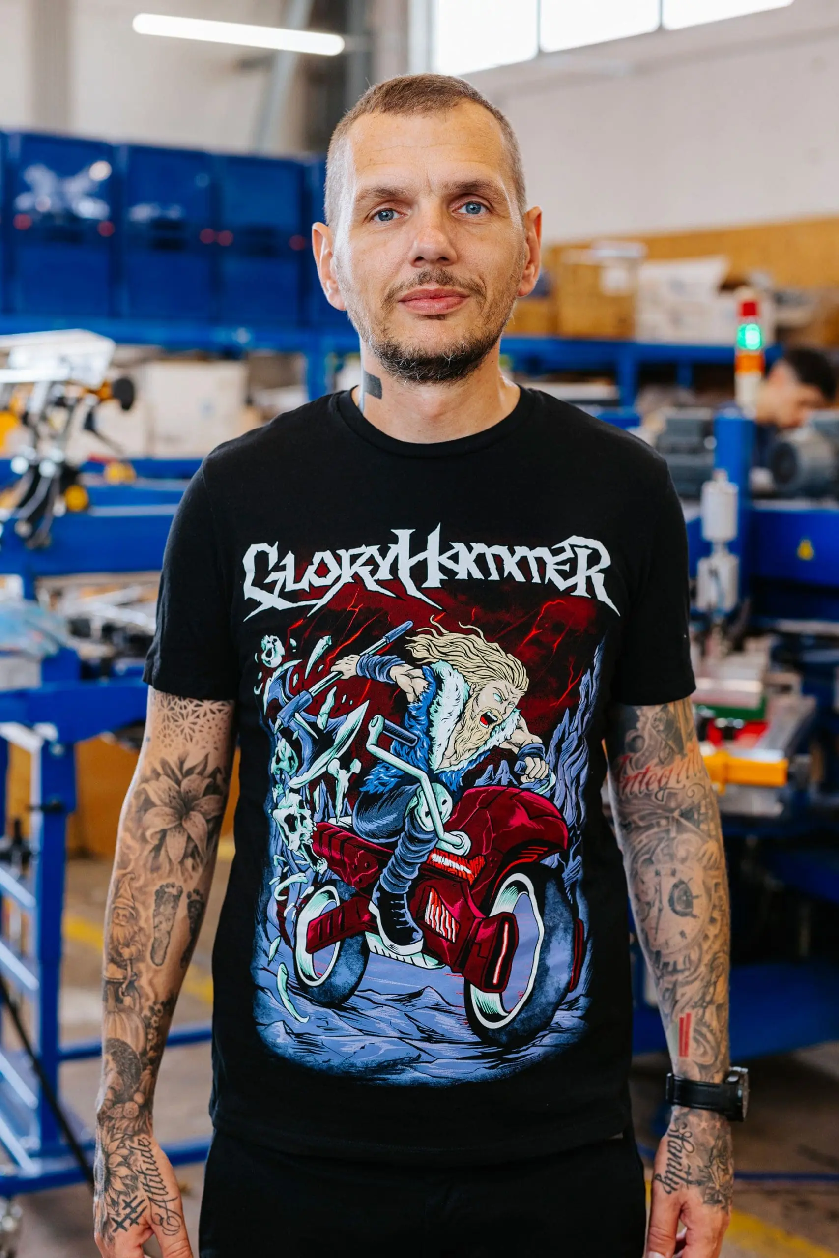 Gloryhammer fantasy metal band t-shirt with vibrant screen printed wizard artwork