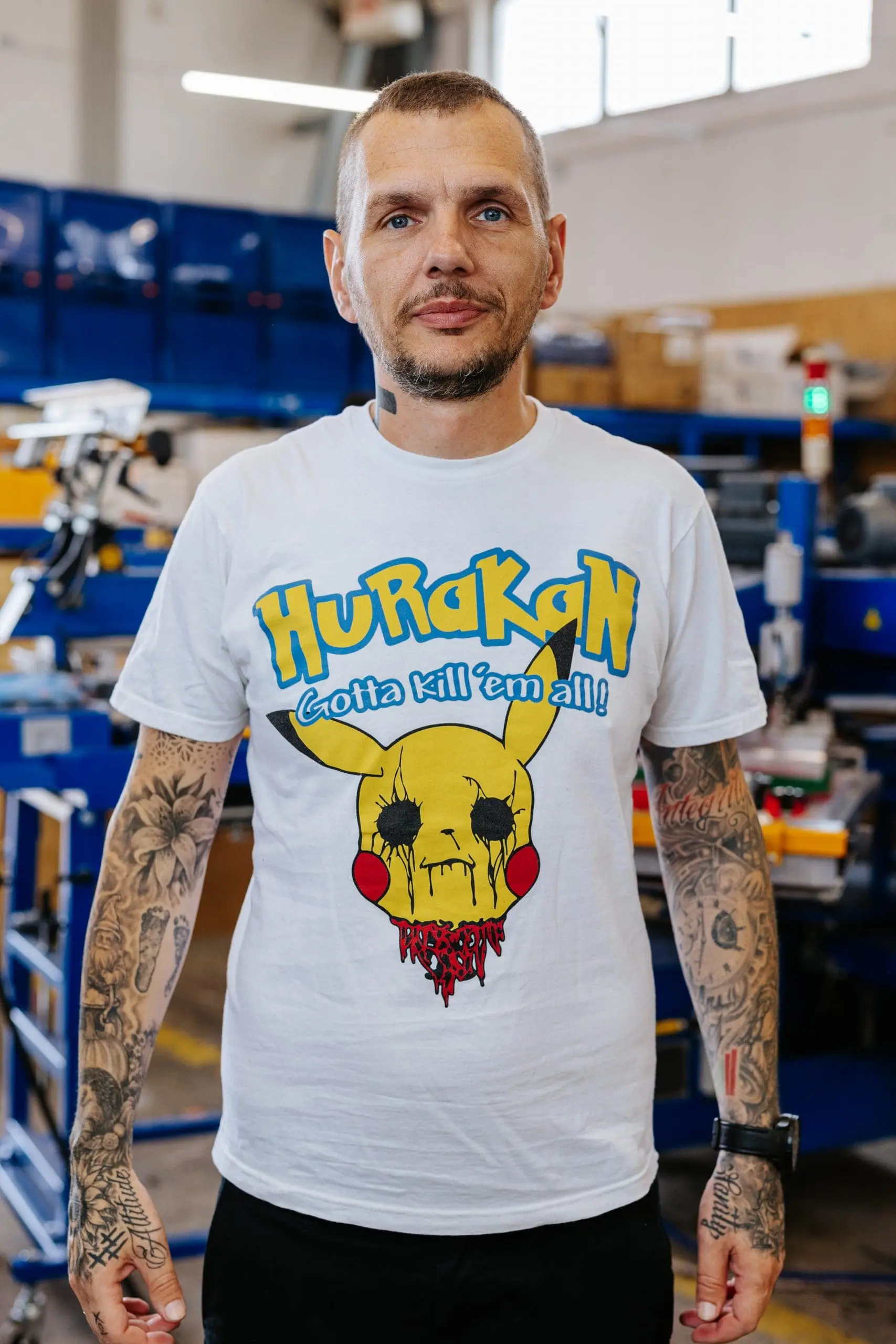 Hurakan metal band merchandise t-shirt with custom screen printed design