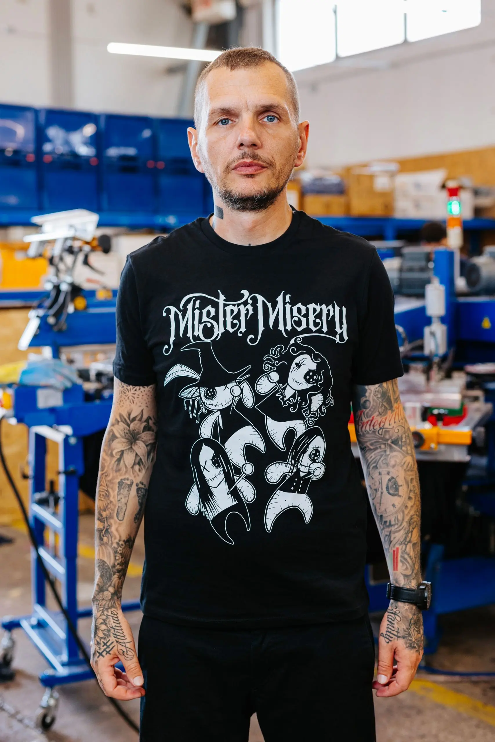 Mister Misery band merchandise t-shirt with custom printed design