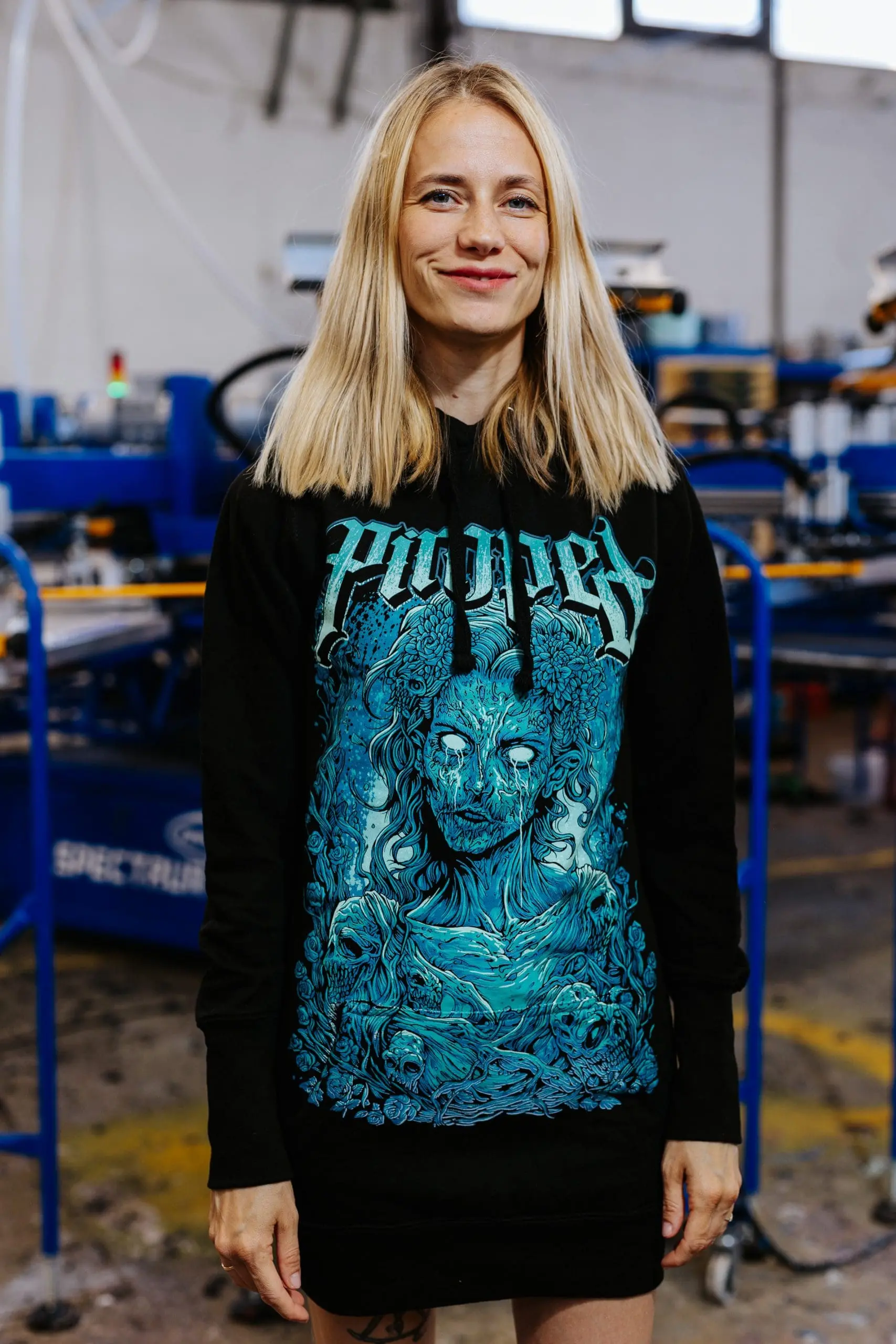 Custom screen printed band merchandise t-shirt with colorful design